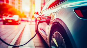 Recharge d'une voiture électrique ma borne lr