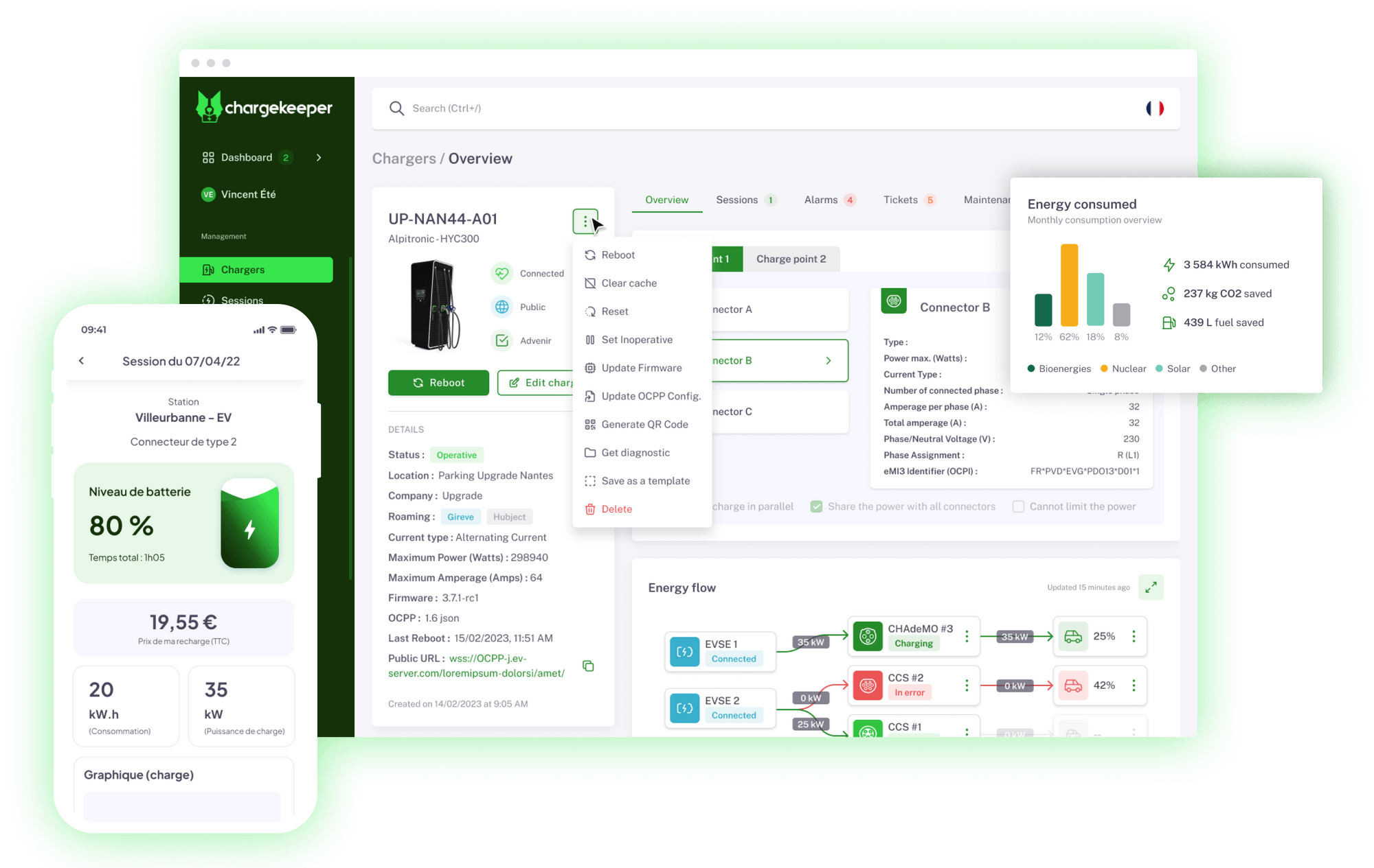 interface chargekeeper - ma borne lr - carte de mobilité