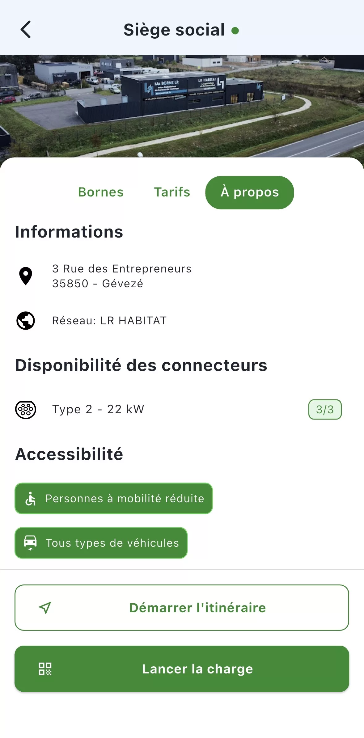 ma borne lr - interface appli